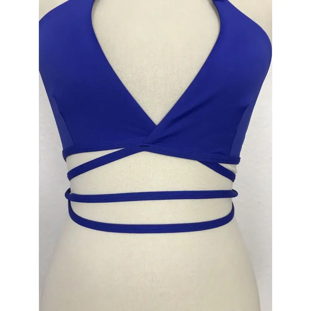 Toluca Swim Amina Stretch Wrap Tie Bikini Top Sz XS/S